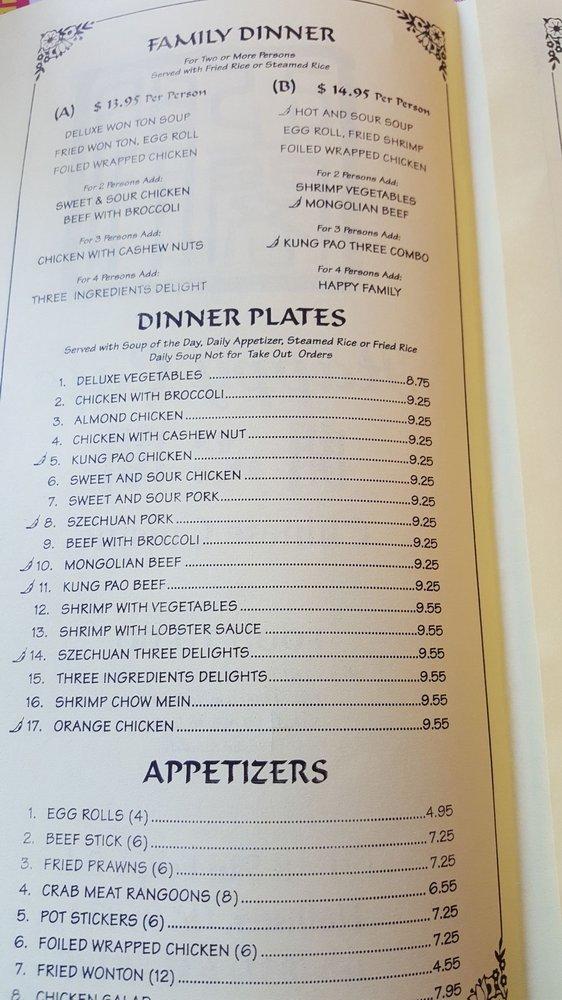 Menu at Happy Café cafe, Hollister