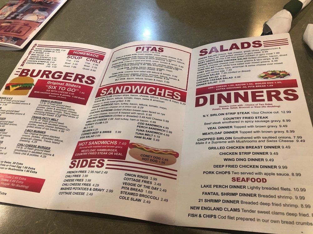 Menu at Travis Restaurant, Charter Township of Clinton, Harper Ave