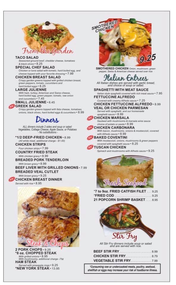 Menu at Coffee Cup restaurant, Terre Haute, Lafayette Ave