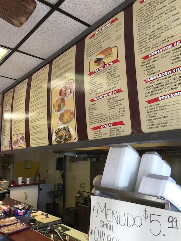 Menu at Taco Rey Taqueria restaurant, San Antonio