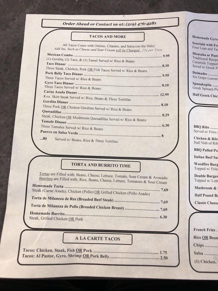 Menu at Woodfire Meat Market and Deli restaurant, Valparaiso