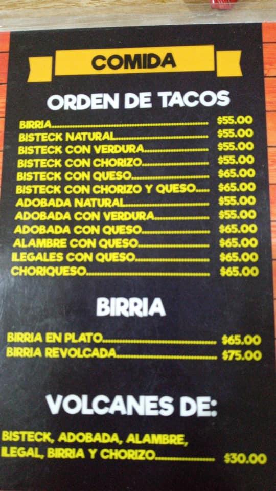 Menu at La Palapa Restaurant, Morelos