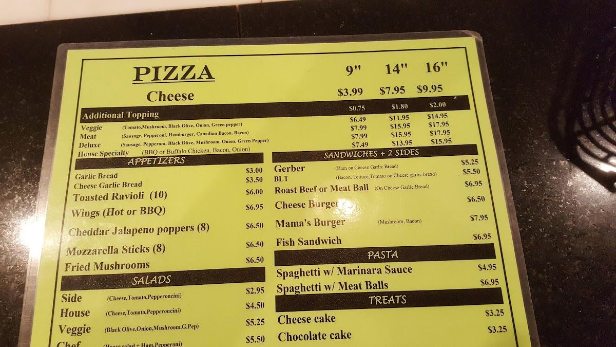 Menu at Mama Mel's Pizzeria, Lemay