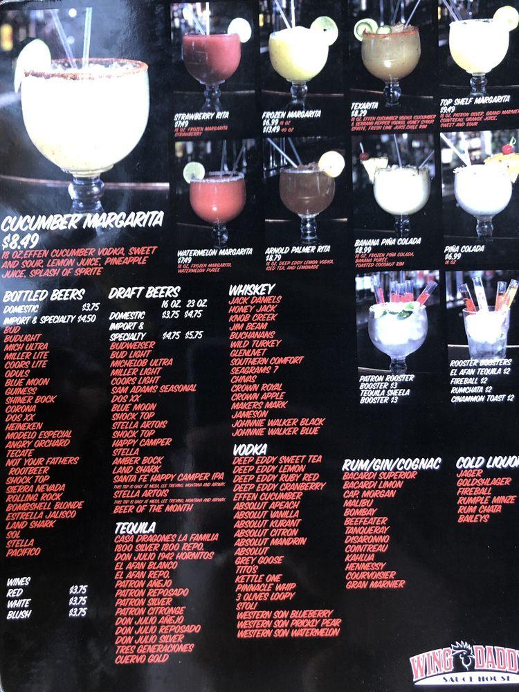 Carta del restaurante Wing Daddy's Lubbock, Lubbock