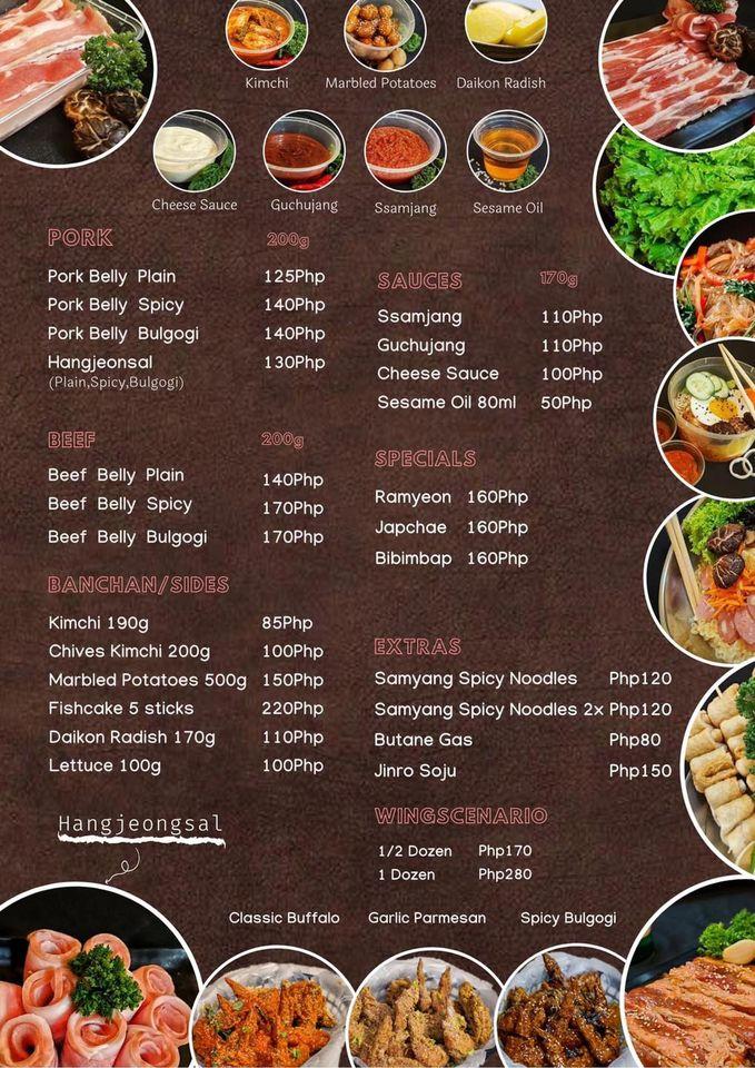 Menu at Yebu Grill restaurant, Makati, Mirasol