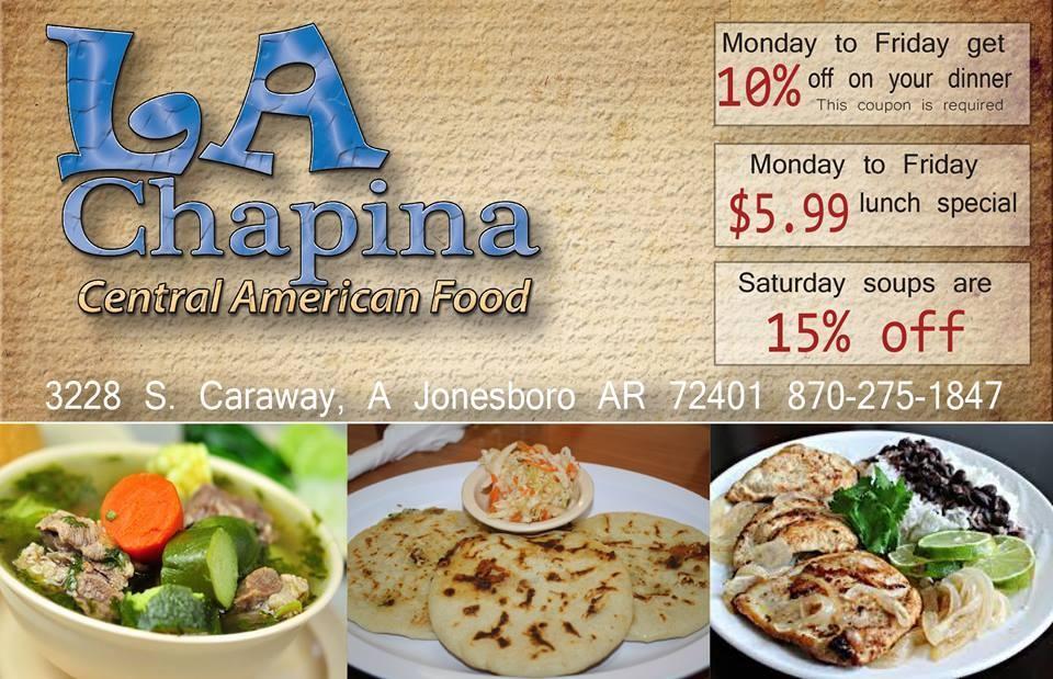 Menu at La chapina restaurant, Jonesboro