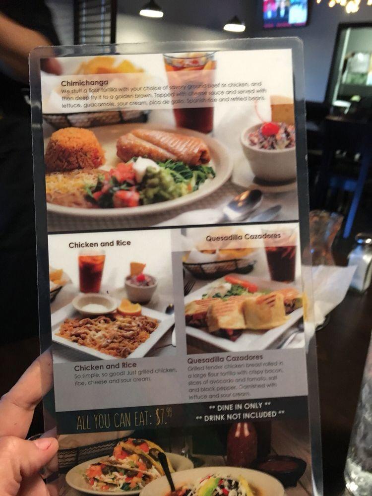 Menu at Tequila Sunrise Mexican Restaurant, Fishers