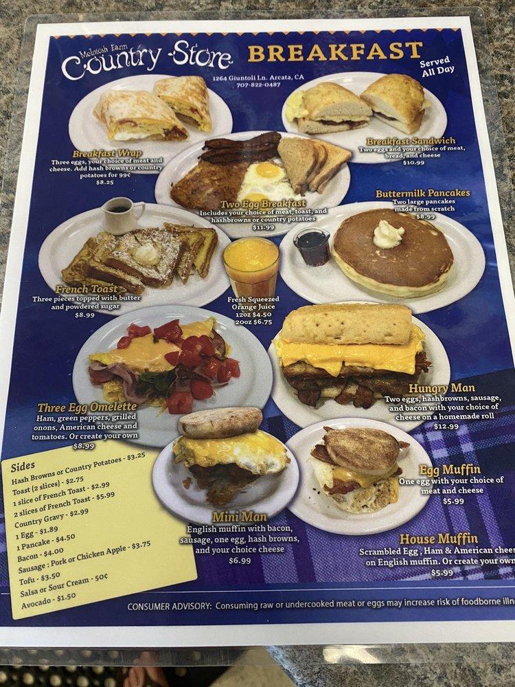 Menu at McIntosh Farm Country Store restaurant, Arcata