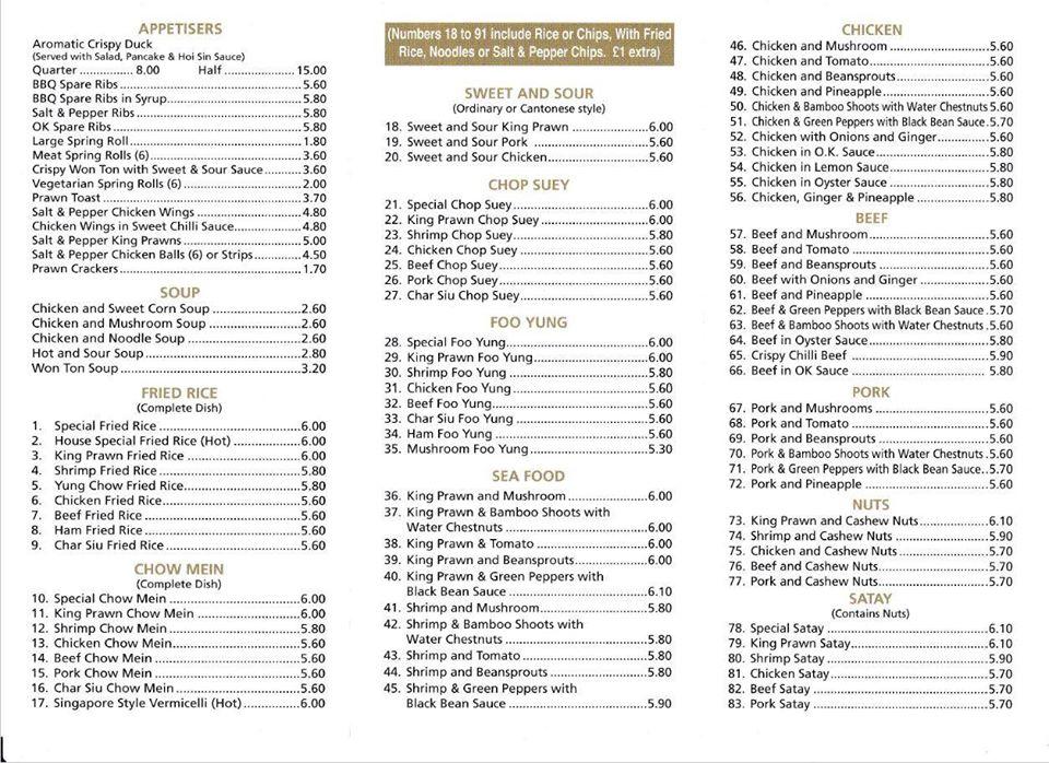 Menu At The Golden Crown Fast Food Astley   R87f Menu Golden Crown 