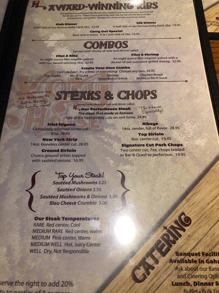 Menu at Hickory House BBQ, Gahanna, 550 Officenter Pl