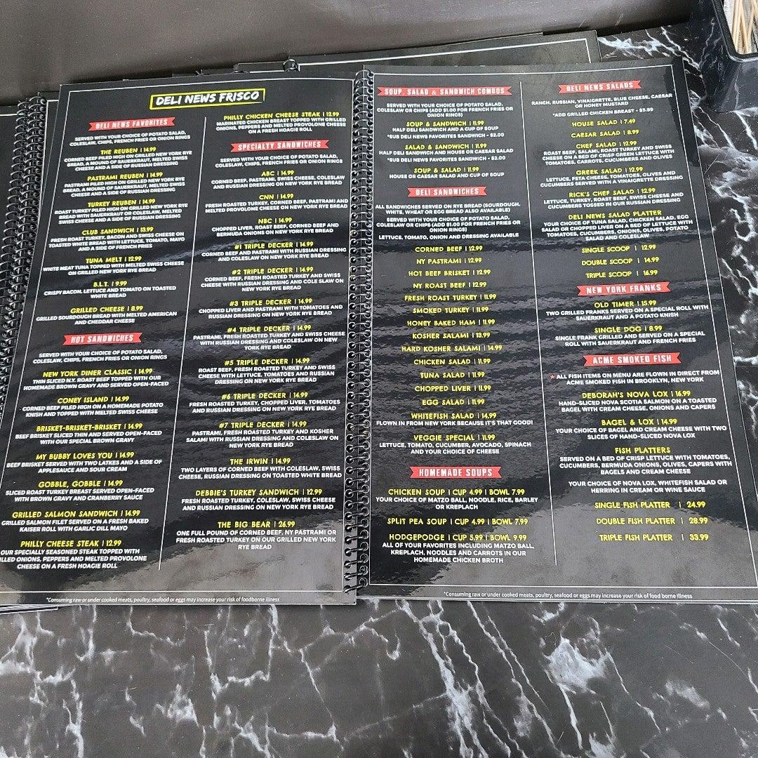 Menu at DELI NEWS FRISCO fast food, Frisco