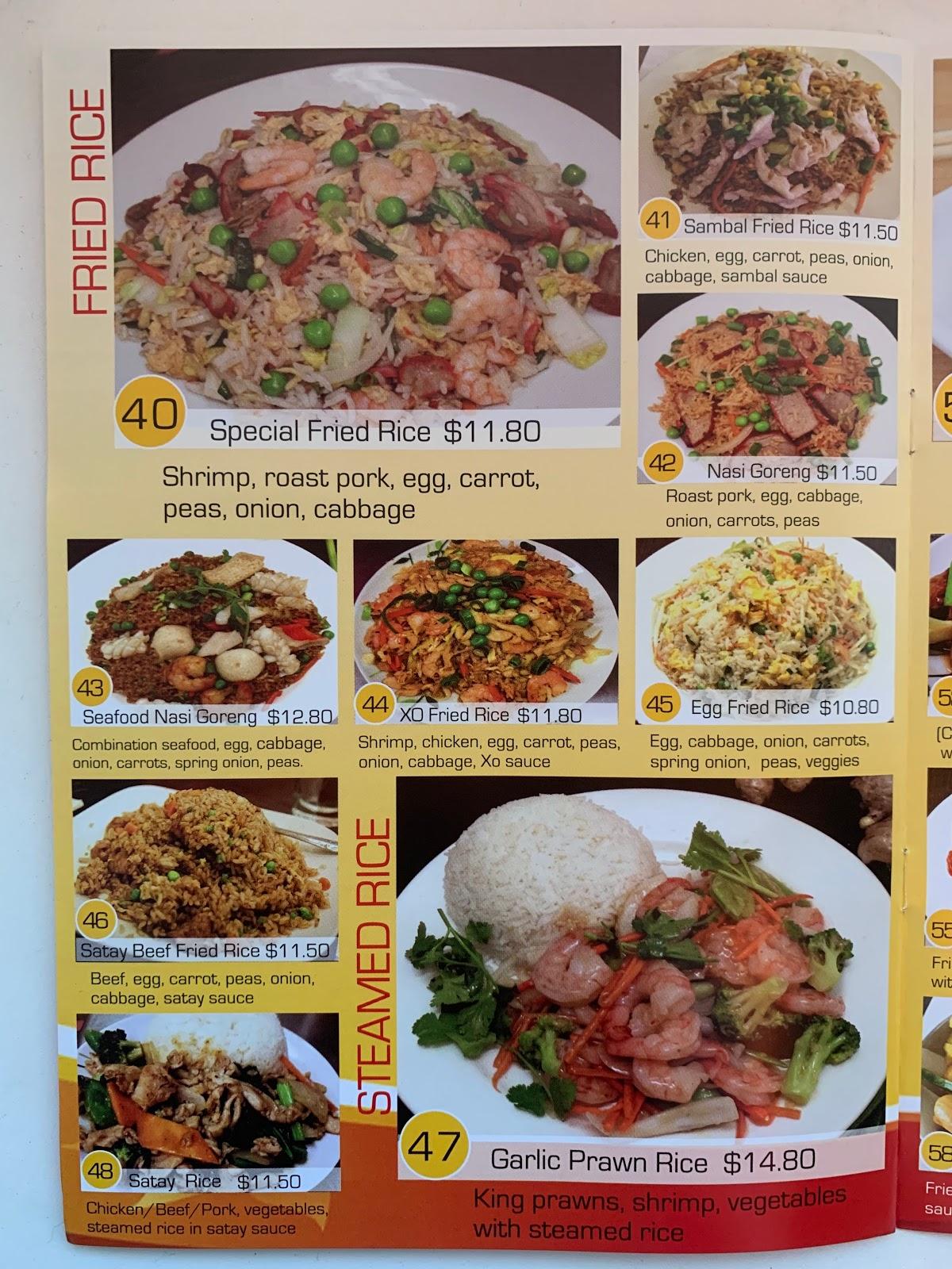 Menu at Magic Noodle restaurant, South Tamworth