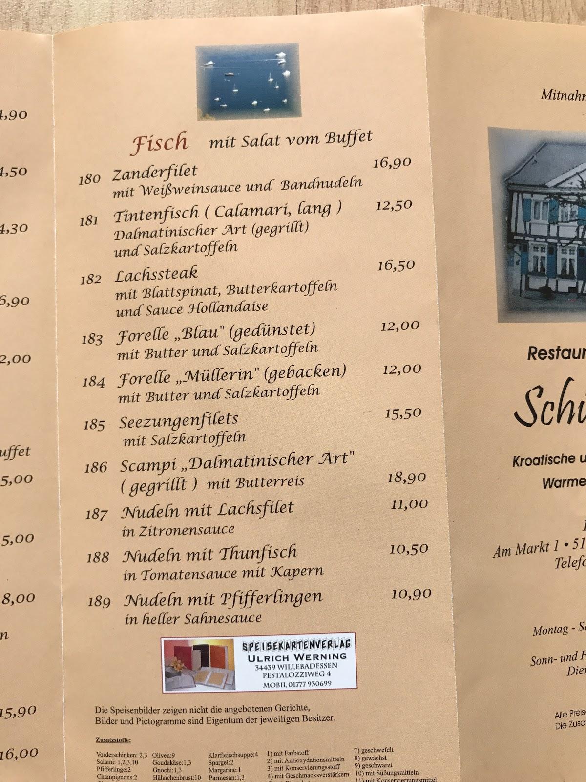 Speisekarte von Schützenhof restaurant, Engelskirchen