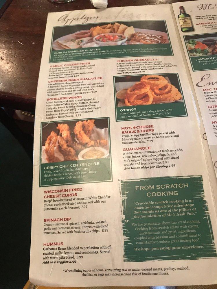 Menu at Mo's Irish Pub Wauwatosa, Wauwatosa, W Bluemound Rd