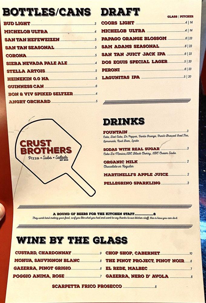 Menu at Crust Brothers Pizza pizzeria, Scottsdale, E Shea Blvd Suite 111
