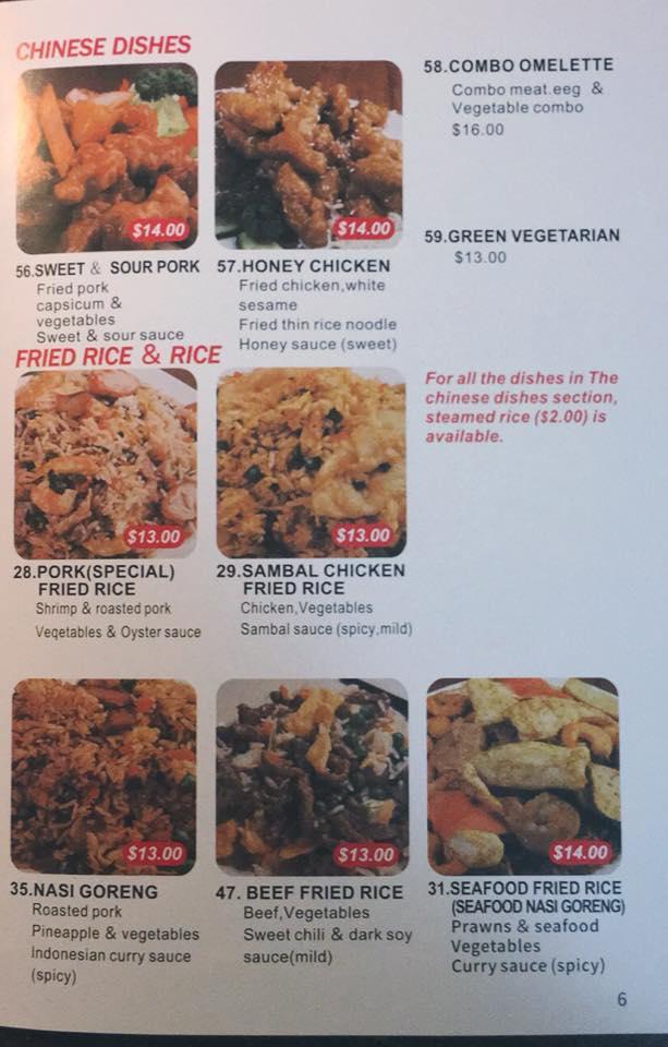 Menu at Jow Noodles restaurant, Caloundra