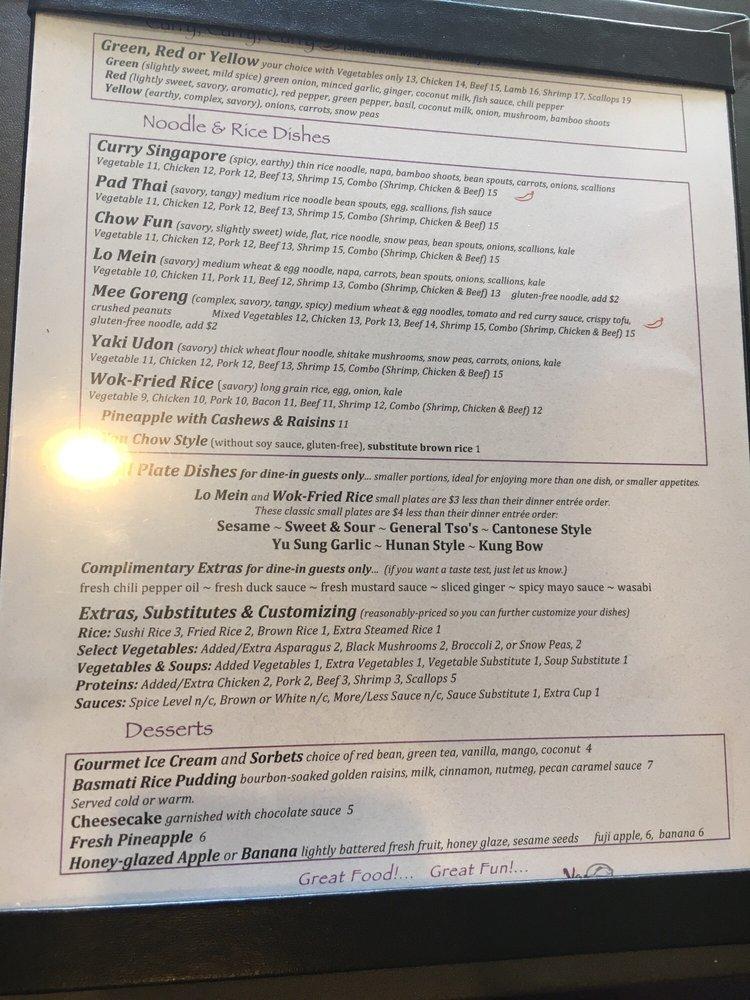 Menu at Ya Fei restaurant, Robinson Township, Park Manor Blvd