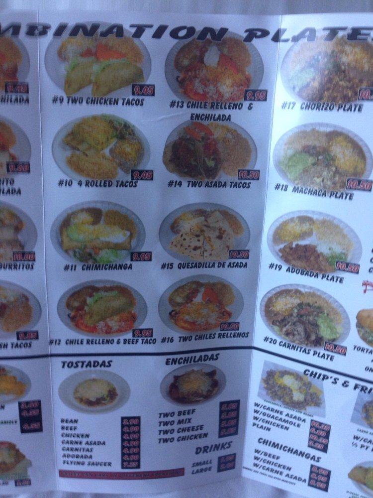 Menu At Pancho Villas Taco Shop Restaurant Laughlin