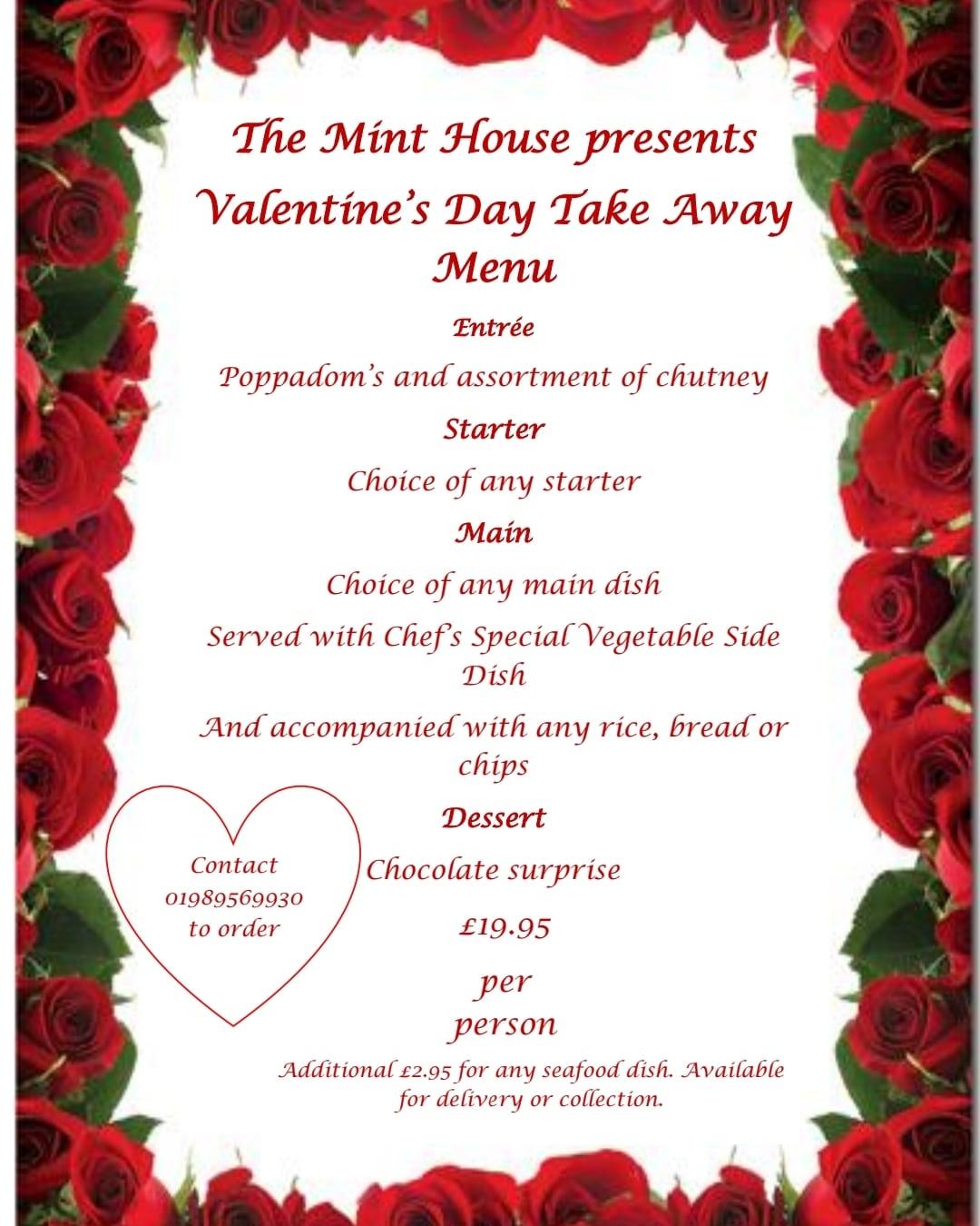 Menu at The Mint House restaurant, RossonWye