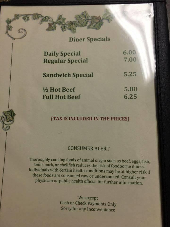 Menu at Village Hot Scoops restaurant, Hastings