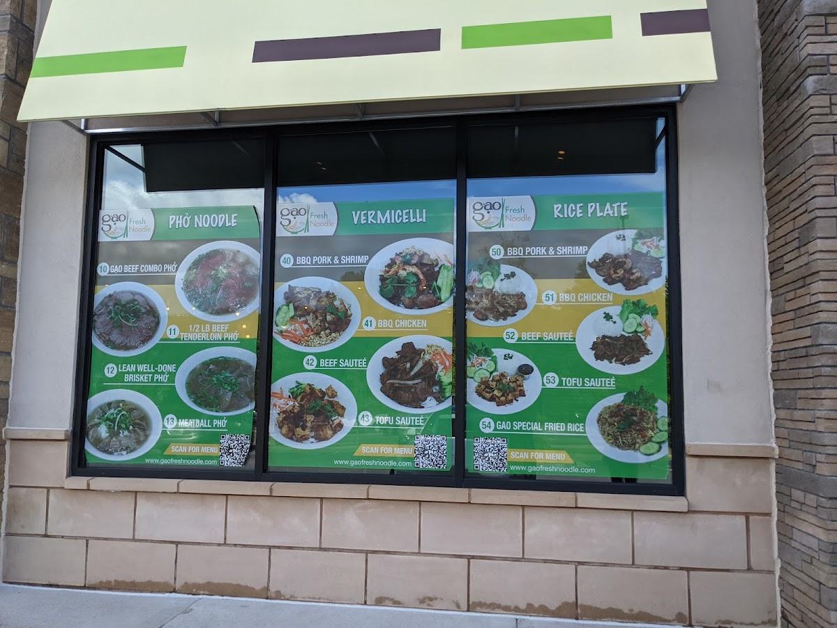 Menu at Gao Fresh Noodle restaurant, Johns Creek