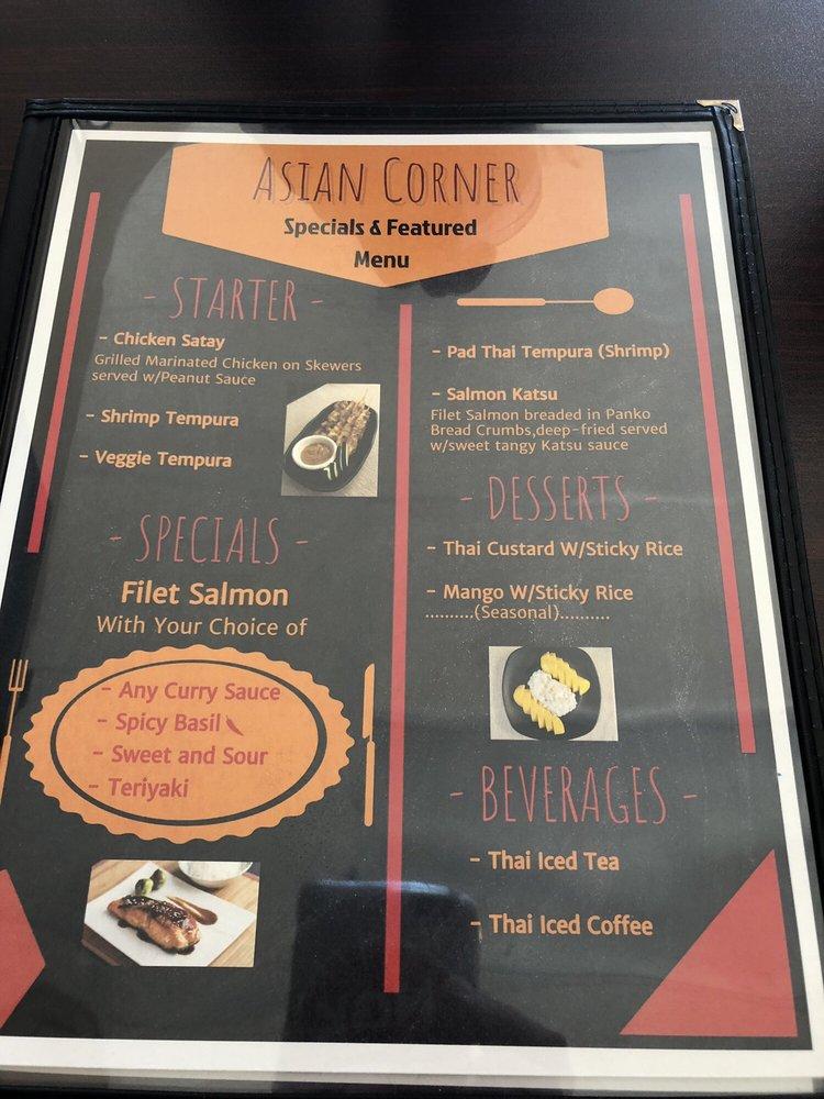 Menu at Asian Corner restaurant, Valley Park
