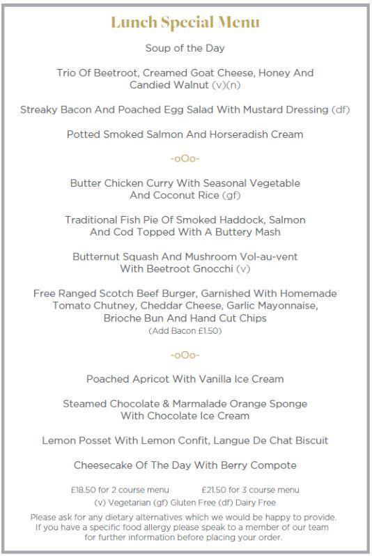 Menu at Cairn Lodge pub & bar, Auchterarder