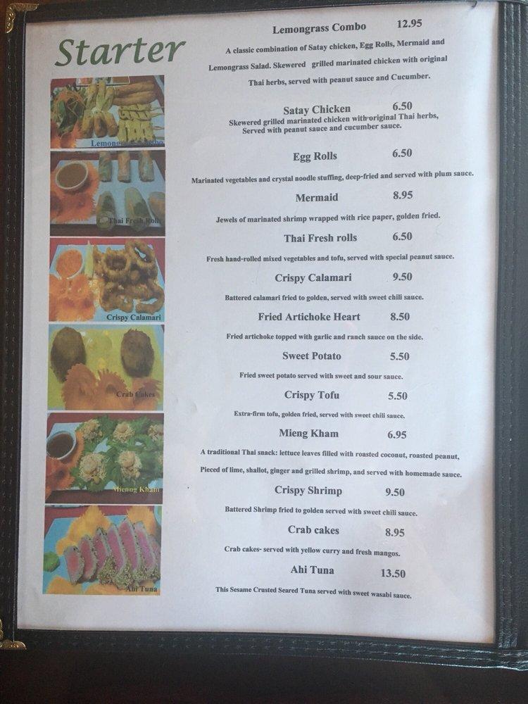 Menu at Lemongrass Seafood Bar & Grill Thai Cuisine, Moss Landing