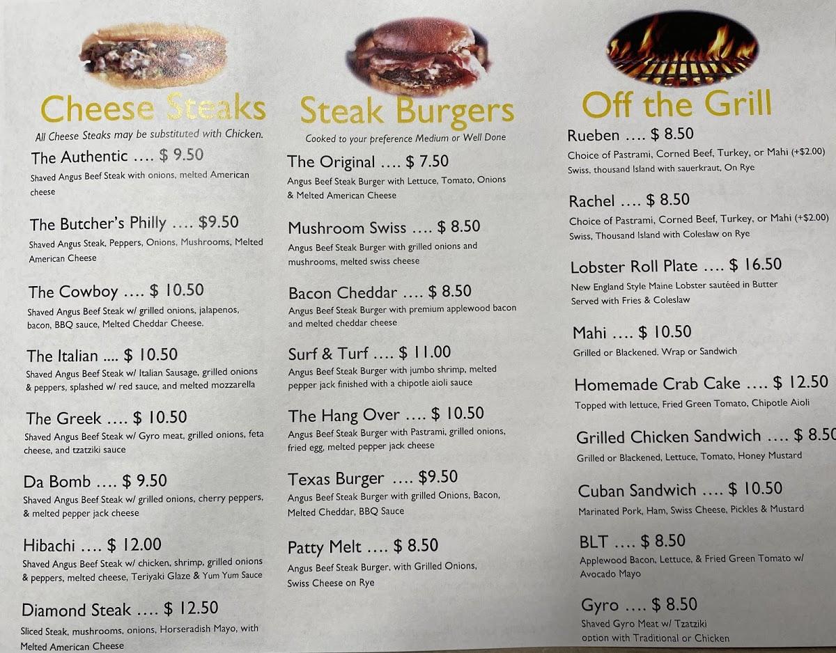 Menu at The Butcher's Grill restaurant, Fort Pierce