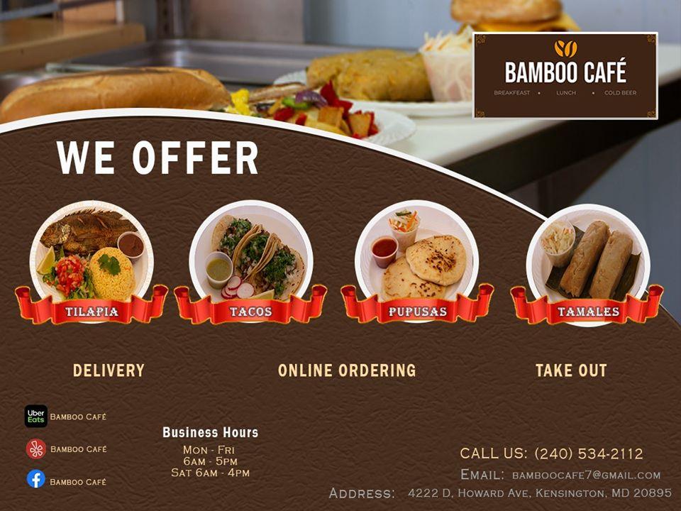 Menu at Bamboo Café cafe, Kensington, D