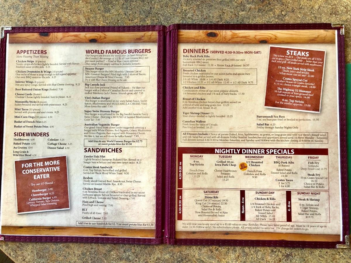 Menu at House Of Coates pub & bar, Rosemount, Clayton Ave E
