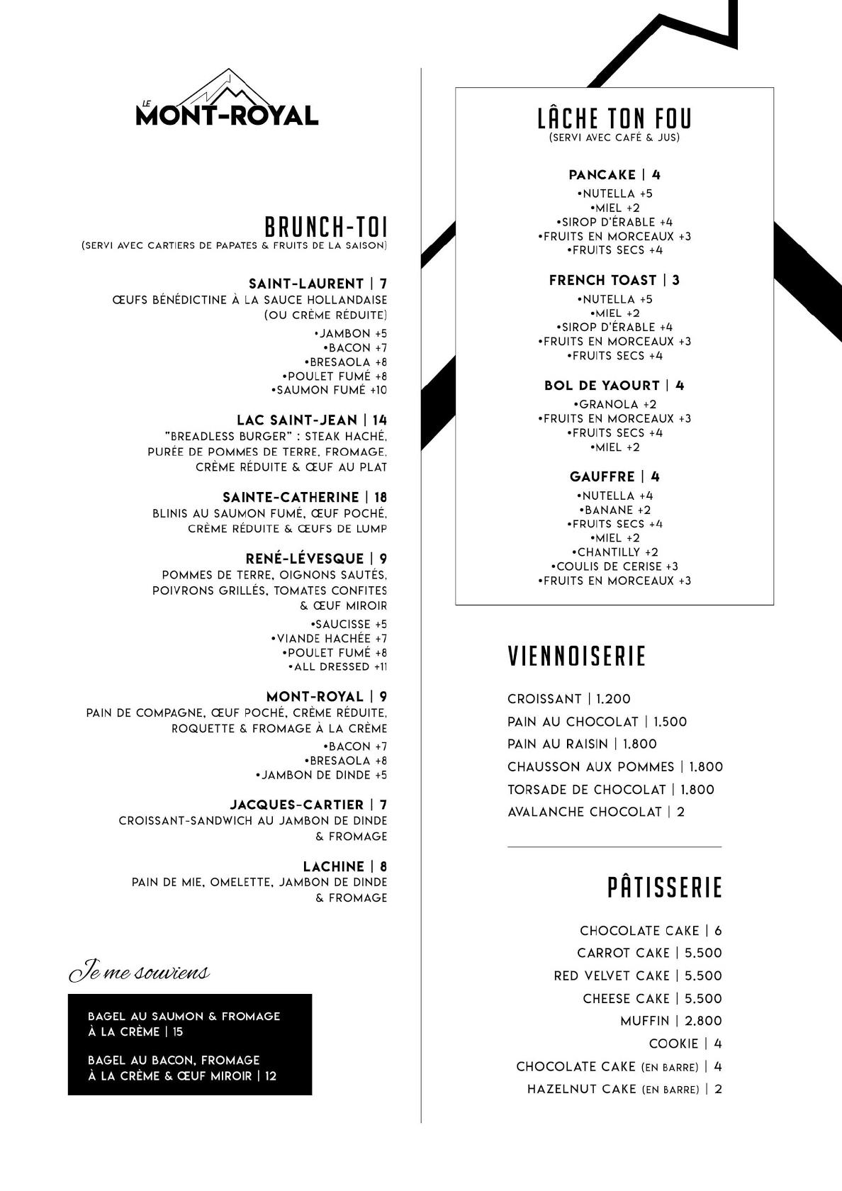 Menu At Le Mont Royal Restaurant La Marsa