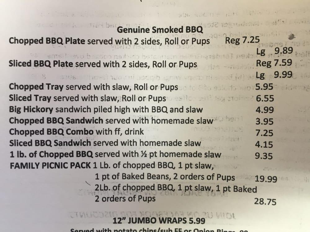 Menu at The Wood Box BBQ & Ribs, Jonesville