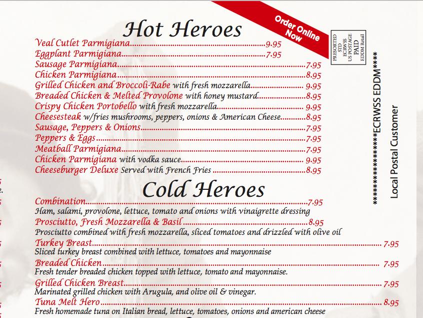 Menu at Ray's Pizza pizzeria, Fair Lawn, 602 Berdan Ave