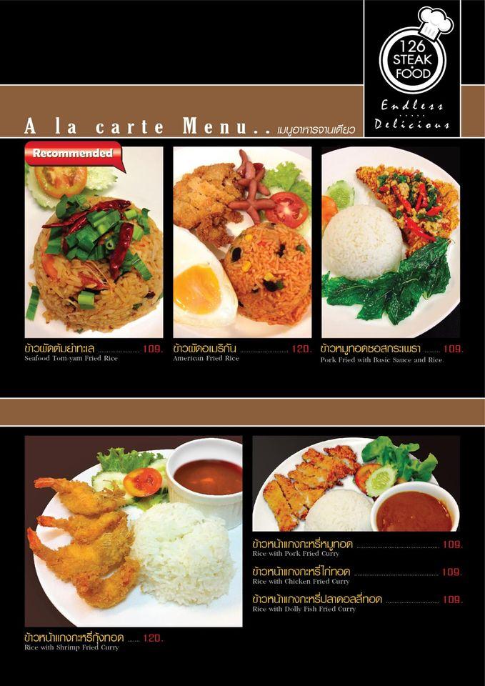 126 Steak Food Menu