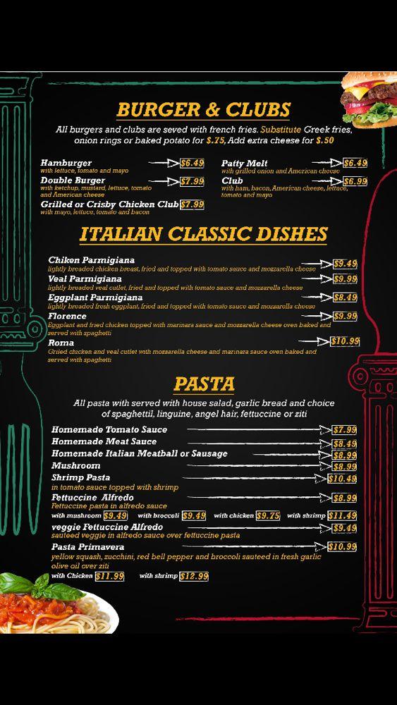 Menu At Bella Bella Mozzarella Restaurant, Lavonia