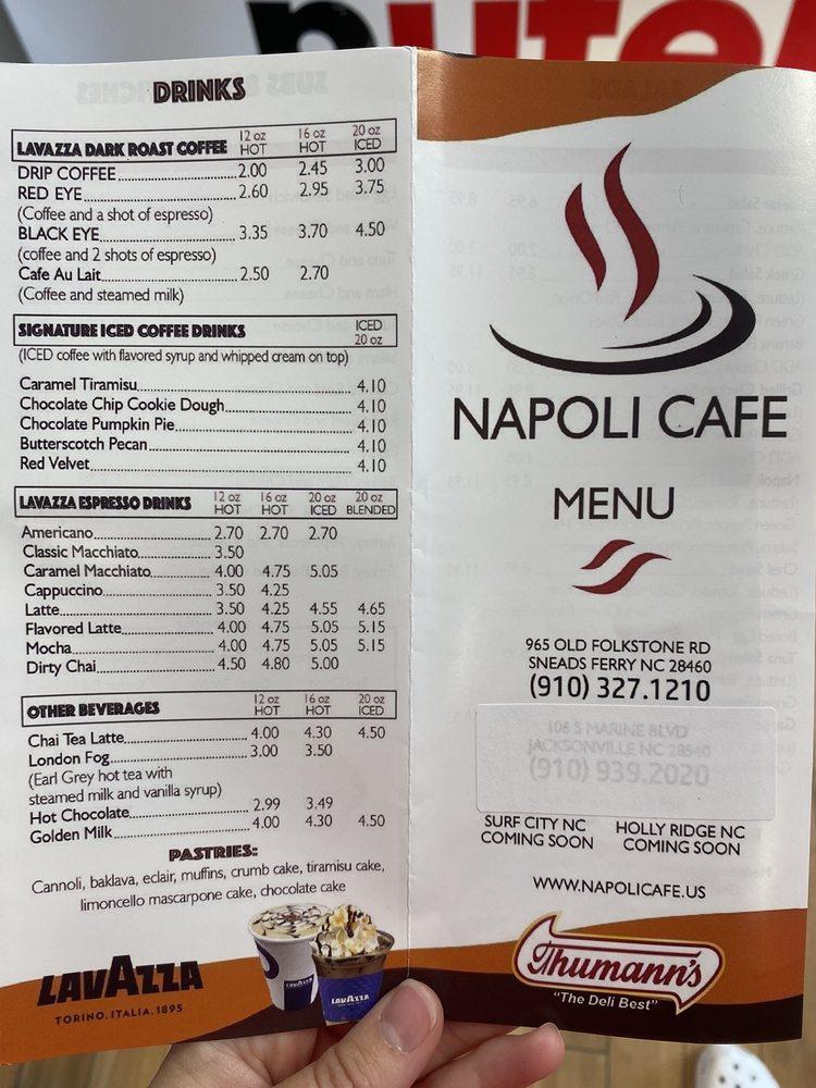 Menu at Napoli Cafe (Sneads Ferry), Sneads Ferry