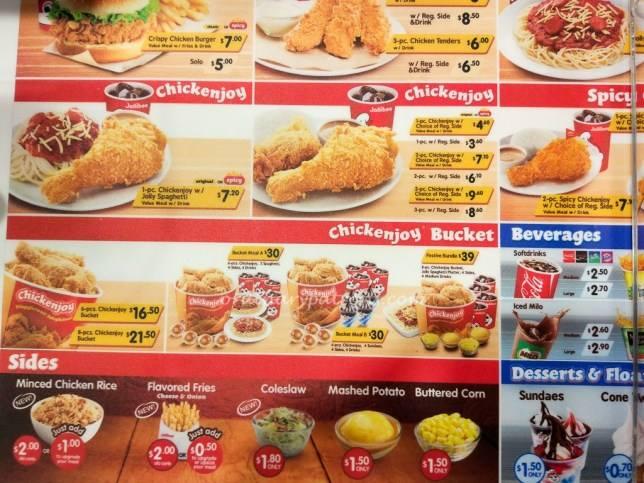 Menu at Jollibee Goa,Camarines Sur Philippines restaurant, Goa