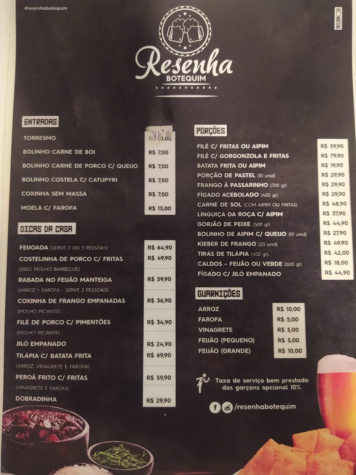 Menu em Resenha Botequim e Restaurante, Vila Velha