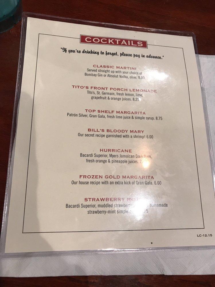 Menu at Fish City Grill restaurant, Mansfield