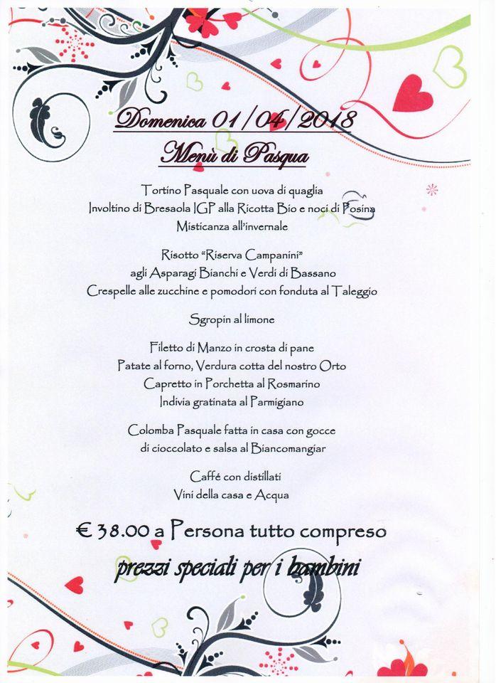 Menu di Albergo - Ristorante Italia Risorta 