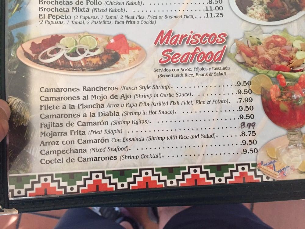 Carta Del Restaurante La Pupuseria Del Pepeto, Downey