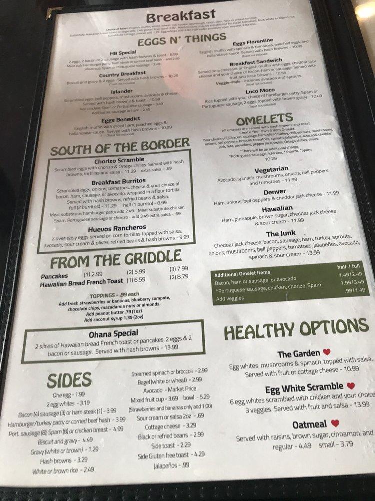 Menu at Bread Crumb Ohana Cafe, Huntington Beach