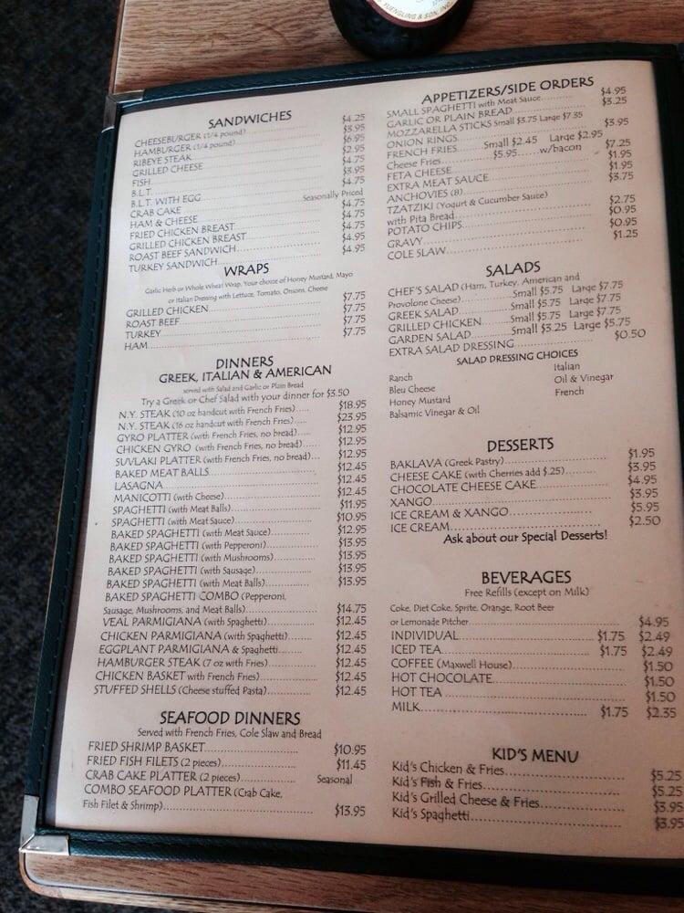 Menu at Angelo's Pizza Restaurant Seafood & Steamer Bar, Montross