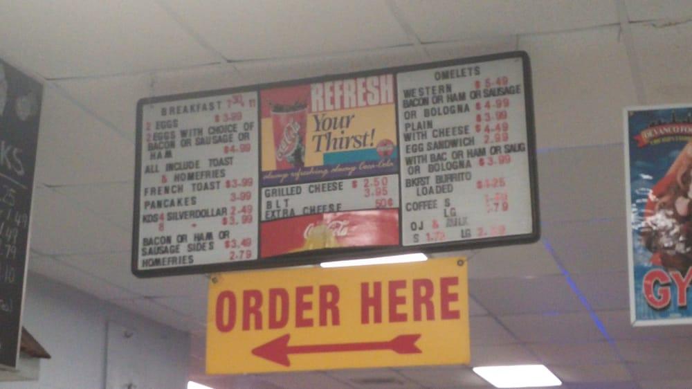 Menu at Captains Galley pizzeria, Myrtle Beach