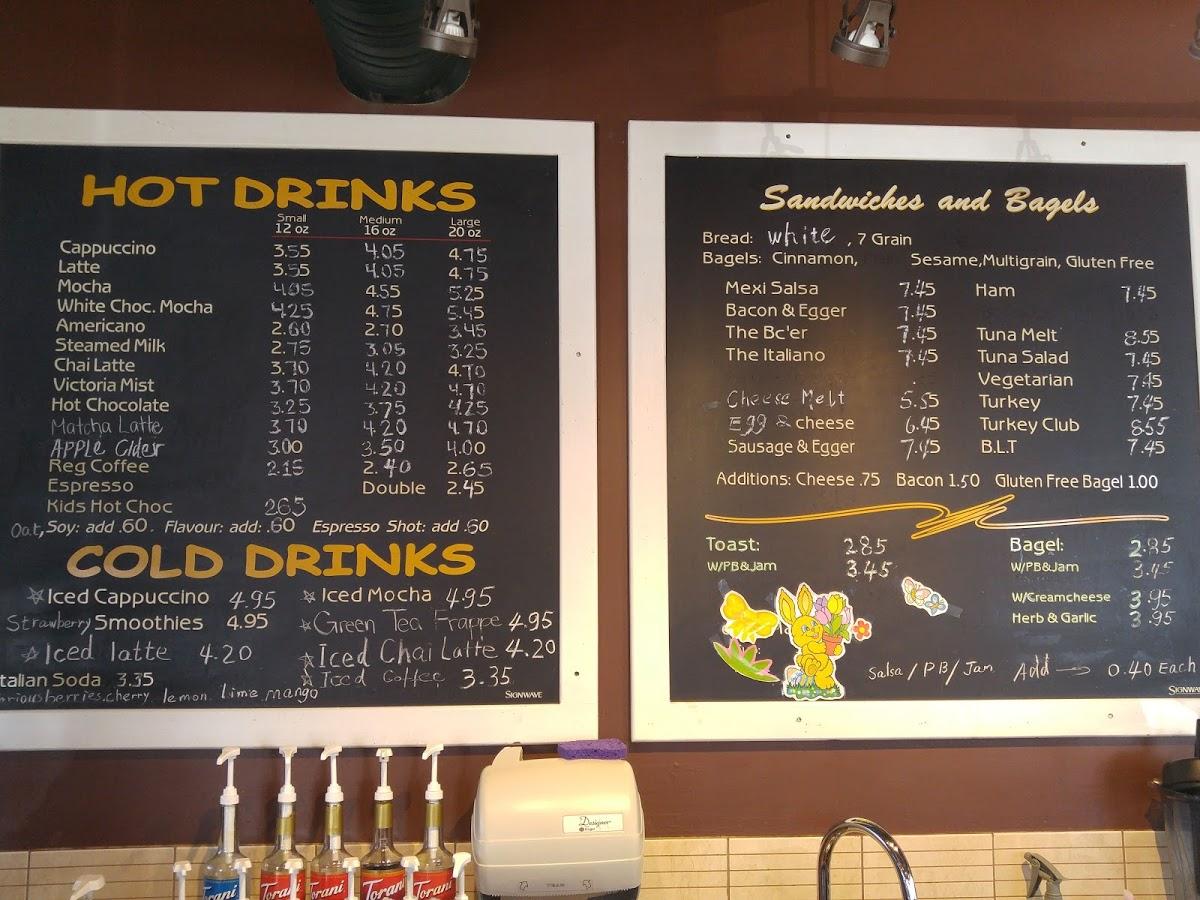 Menu at Francelli's Coffee House, View Royal