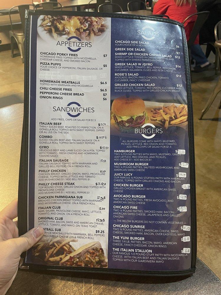 Menu at Chicago Italian Beef & Pizza pizzeria, Houston