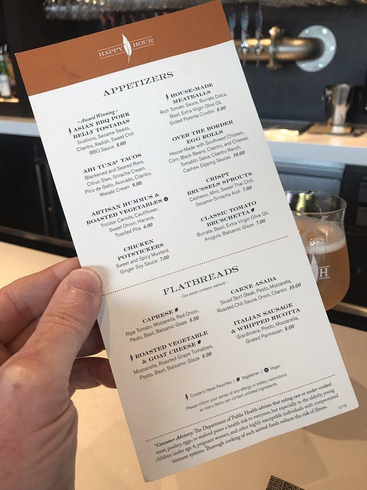 Menu at Cooper's Hawk Winery & Restaurant Virginia Beach, Virginia Beach