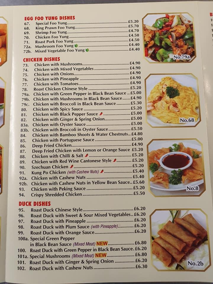 Menu at Hai Yang fast food, Aberystwyth