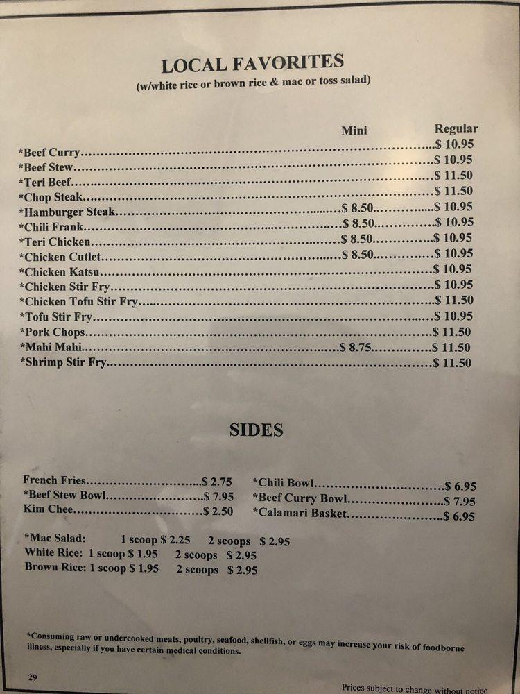 Menu At Kapiolani Coffee Shop-waimalu Restaurant, Aiea, 98-020 